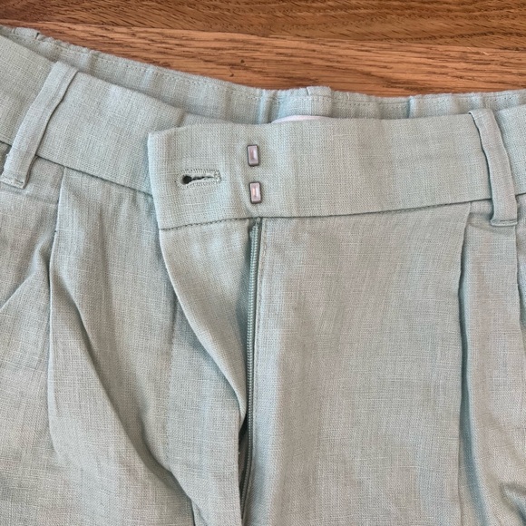 Mint Green Linen Pants - Size M short - Picture 2 of 3